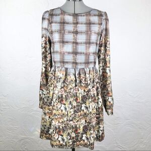 Freeway Plaid and Floral Complimentary Print  Dress